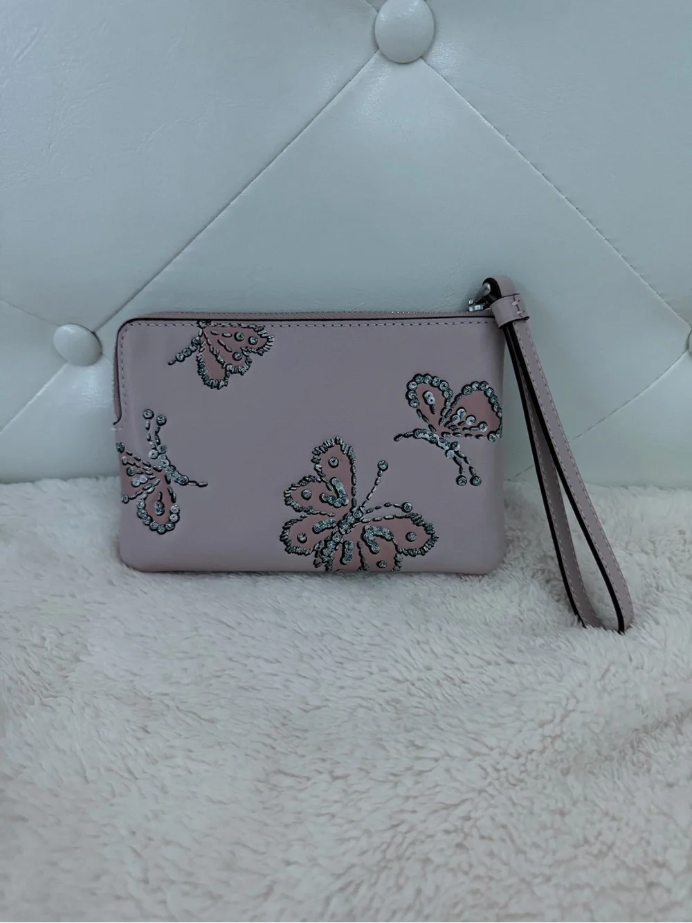 COACH Pink Butterfly Wristlet